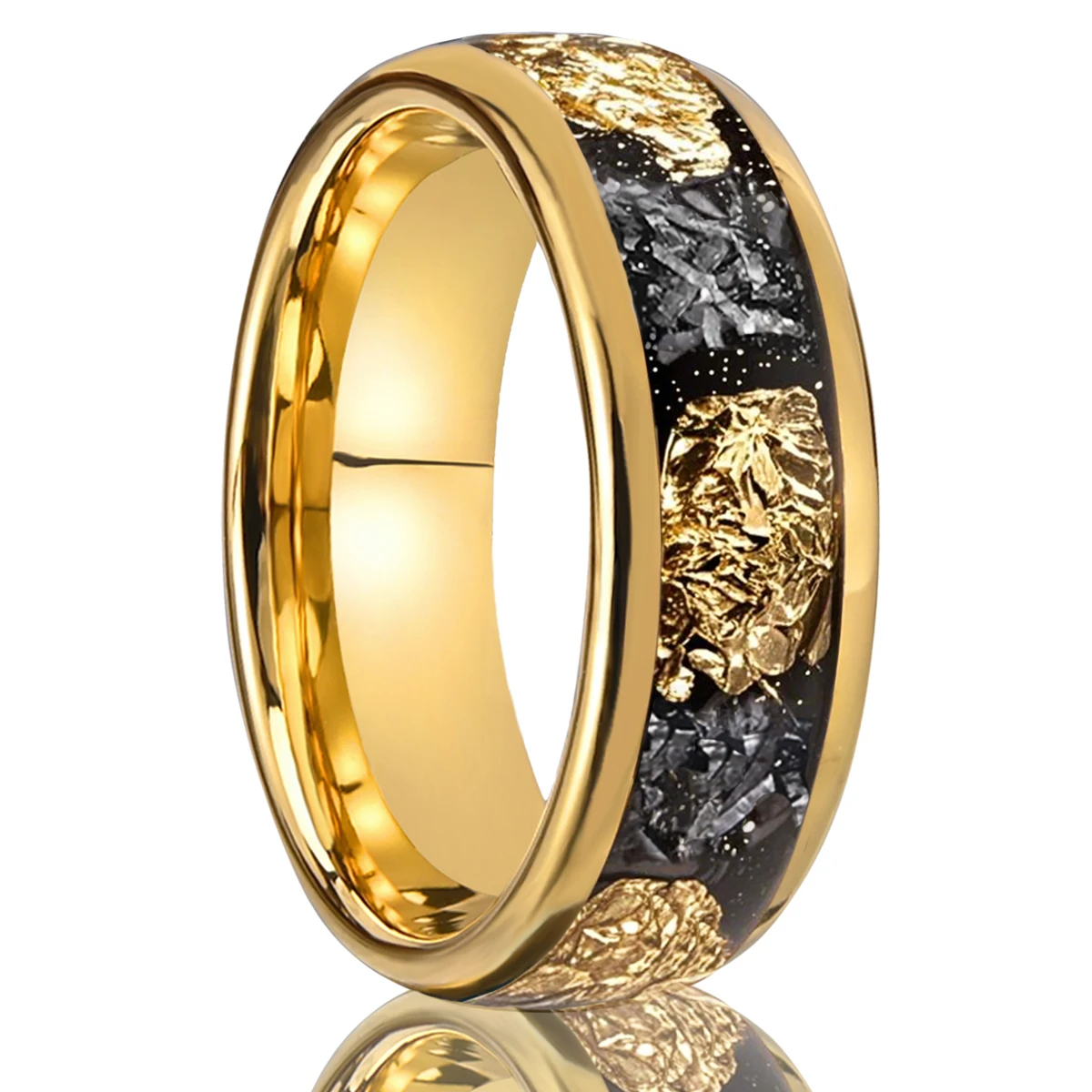 Mens Tungsten Carbide Black Ring 8mm Fashion Luxury Couple Wedding Rings Suitable for Daily Wear Anniversary Gift