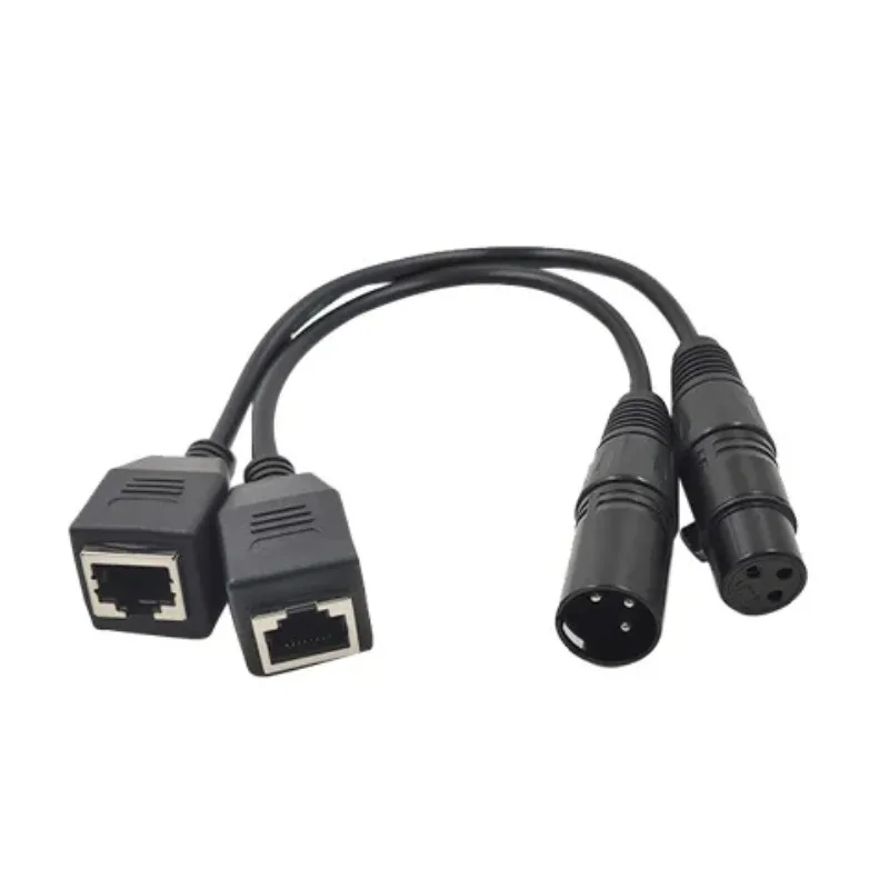 Three-core Female-to-female Adapter Cable XLR To For RJ45 Connection Cable DMX512 Stage Lighting Signal Extension Cable Kit