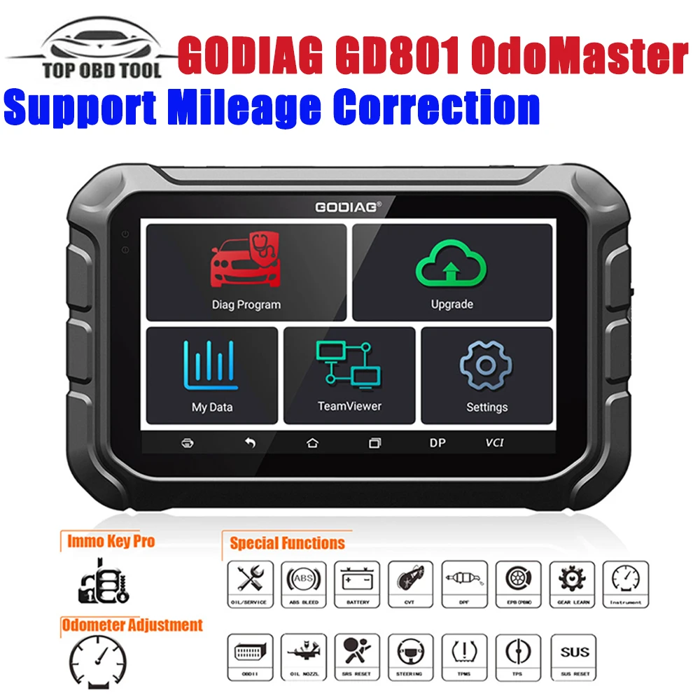 GODIAG GD801 OdoMaster Auto Key Programmer OBDII Cluster Calibration Correction Tool Better Than OBDSTAR X300M Update Free