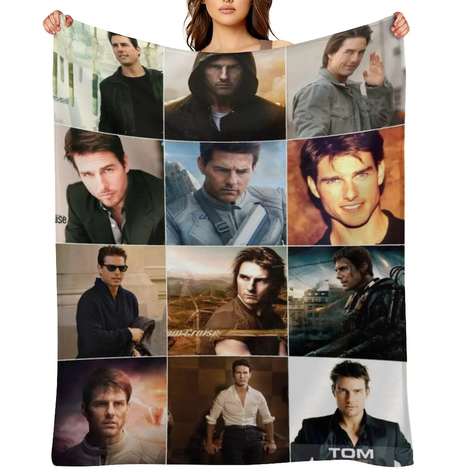 

Tom Cruise Photo Collage Throw Blanket Single Weighted for sofa Picnic Blankets