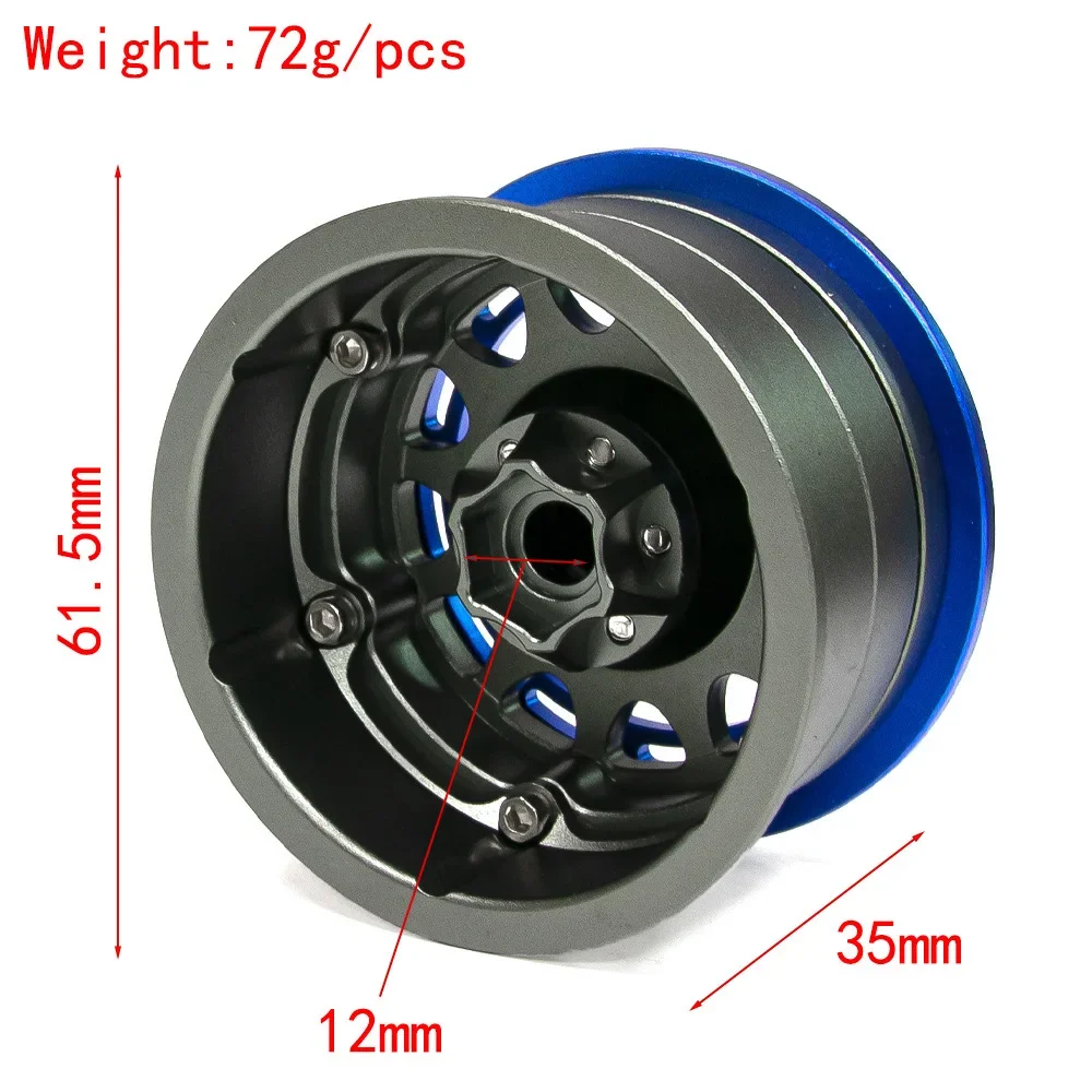 

4pcs 2.2-inch Pressed Metal Tire Hub for Hyper GO MJX H8h YK4082 1/8 1/10 Universal RC Climbing Car