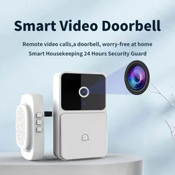 Timbre de puerta inteligente con cámara de visión nocturna, intercomunicador bidireccional, WIFI, HD, seguridad para el hogar, cambio de voz