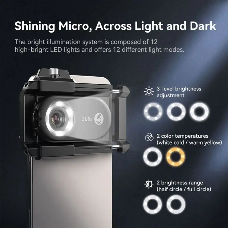 【AA86】200X Mobile Phone Microscope Lens HD Optical Magnifier For Skin Textile Biology Outdoor Scientific Microscope