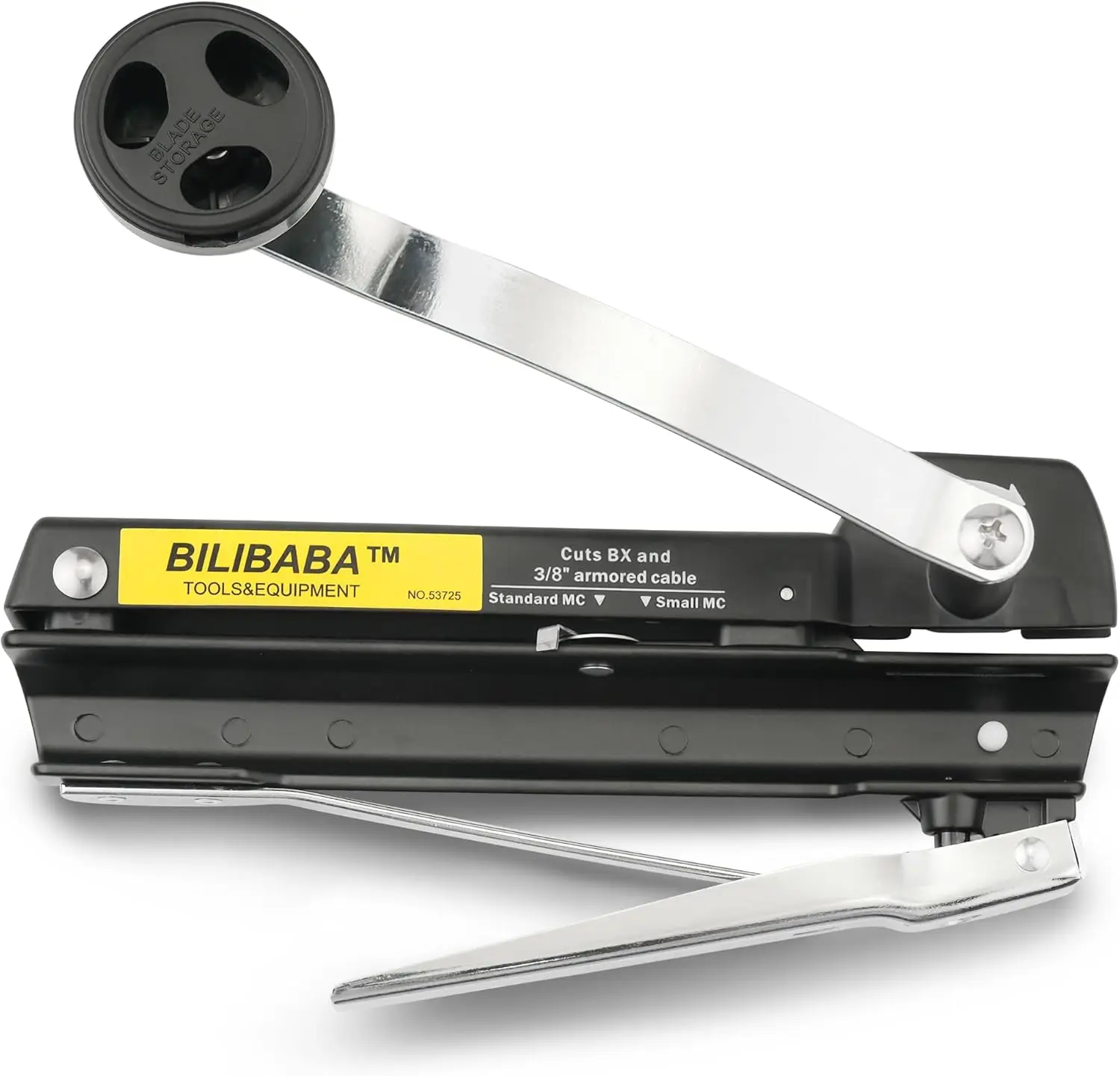 

Durable MC Cable Cutter with Easy Assembly, Cuts 3/16" to 1/2" Armored BX AC Greenfield Cable, Includes Blade Storage