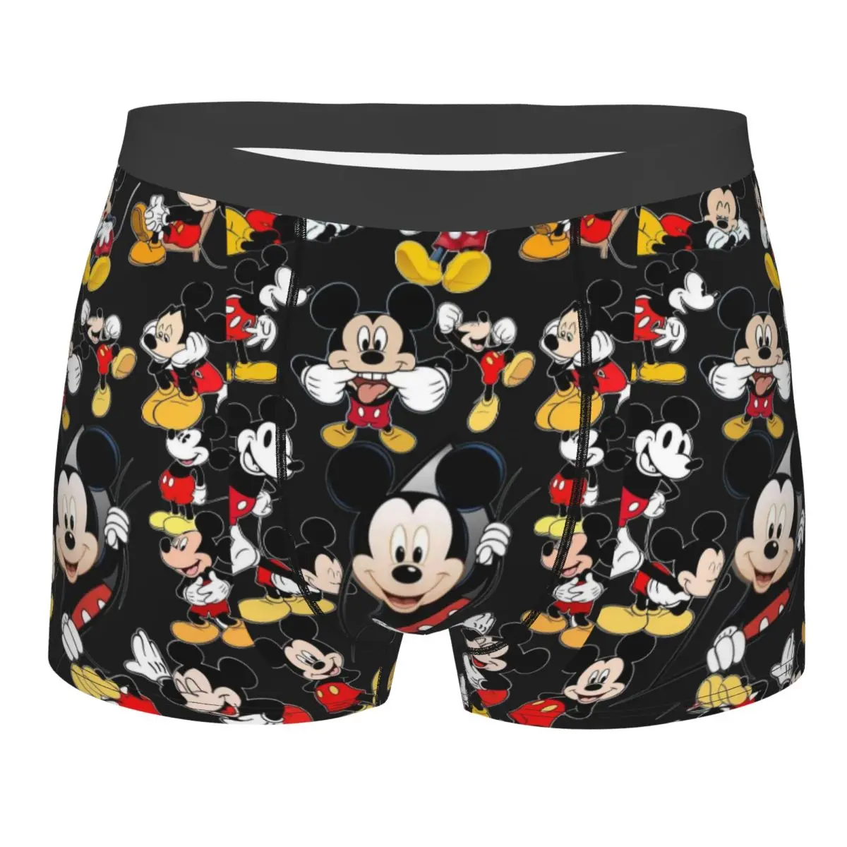 

Мужское модное нижнее белье с Микки Маусом и коллажем на заказ, трусы-боксеры с героями мультфильмов, дышащие шорты, трусы, трусы