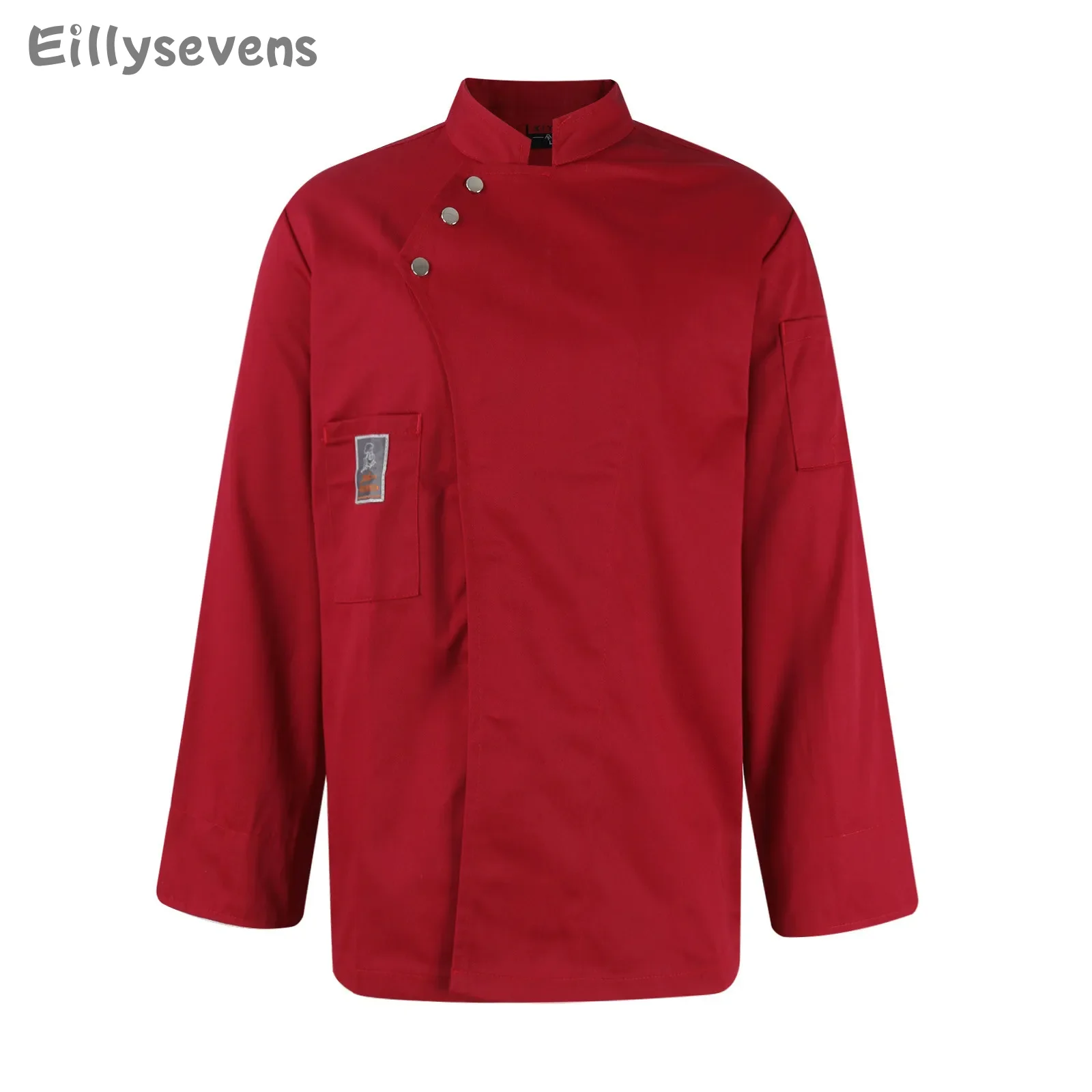 Unisex Chef Uniform Long Sleeved T-shirt Catering Overalls Back Kitchen Work Uniform Waiter Hotel Clothes 5 colors available