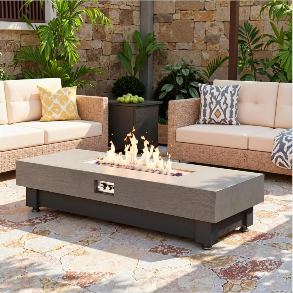 طاولة حفرة نار البروبان الخارجية 60000 وحدة حرارية بريطانية مع غطاء للمطر سخان فناء حديث لسطح الفناء الخلفي