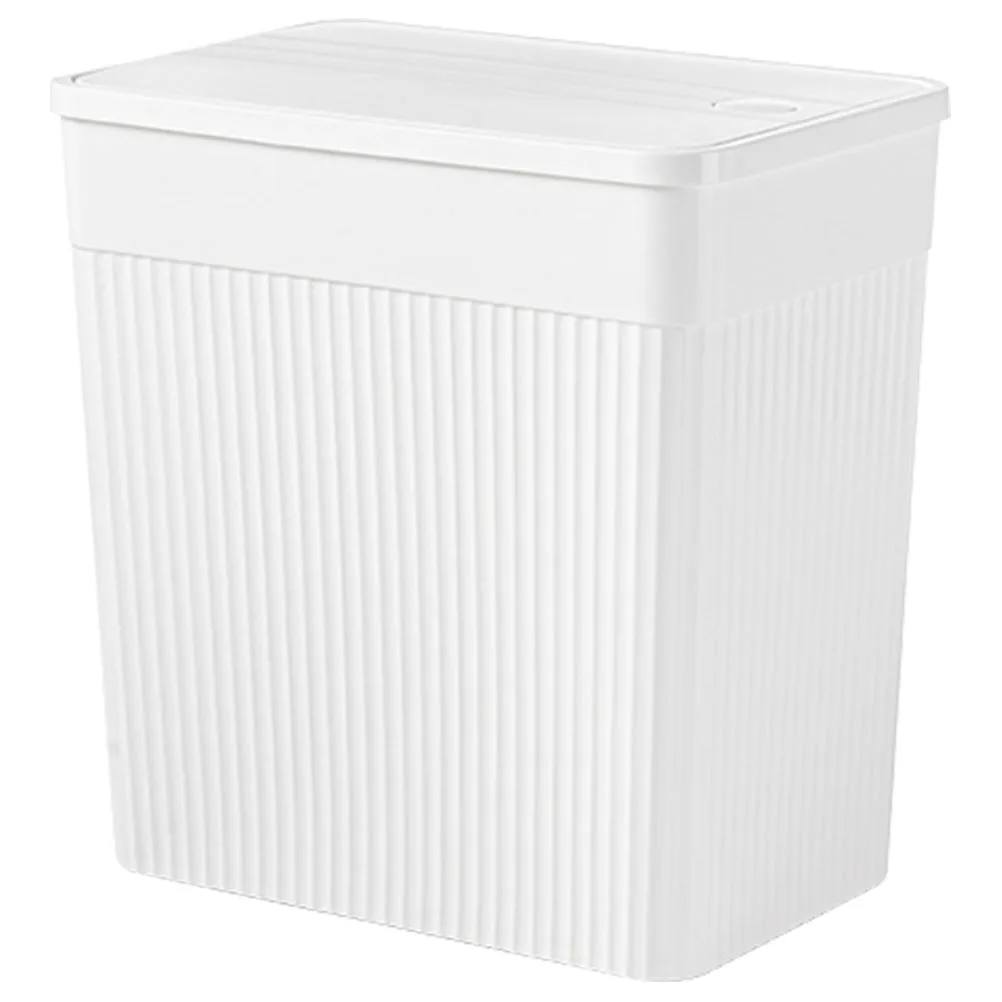 

Push Trash Can Bathroom Garbage Bedroom with Lid Household Press Slim Sorting Wastebasket Pp for