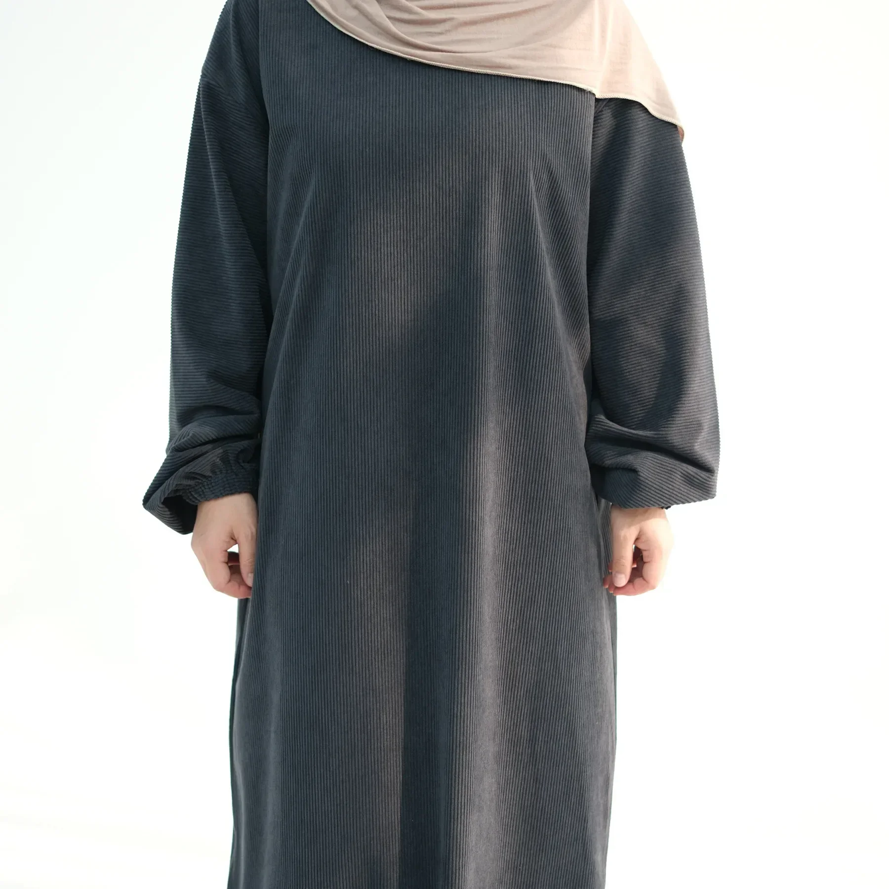 

Winter Warm Corduroy Abaya Dubai Kaftan Muslim Women Maxi Dress Ramadan Eid Kebaya Turkey Caftan Marocain Femme Musulmane Robe