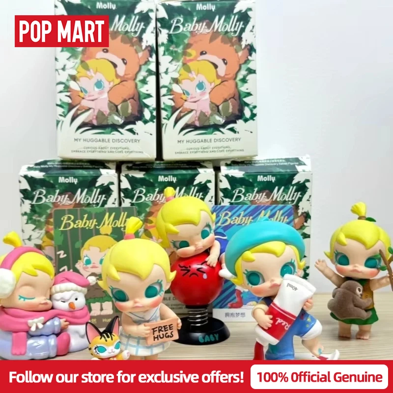 حقيقي POPMART الطفل مولي بلدي المعانقة اكتشاف سلسلة صندوق أعمى اللعب أنيمي عمل الشكل Caixa Caja مفاجأة هدية عيد ميلاد