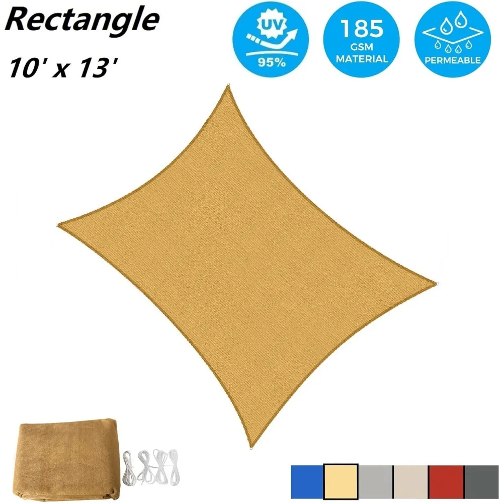 مظلة مستطيلة من الشمس مقاس 10 × 13 بوصة للأشعة فوق البنفسجية للاستخدام الخارجي في الفناء الخلفي والحديقة #2
