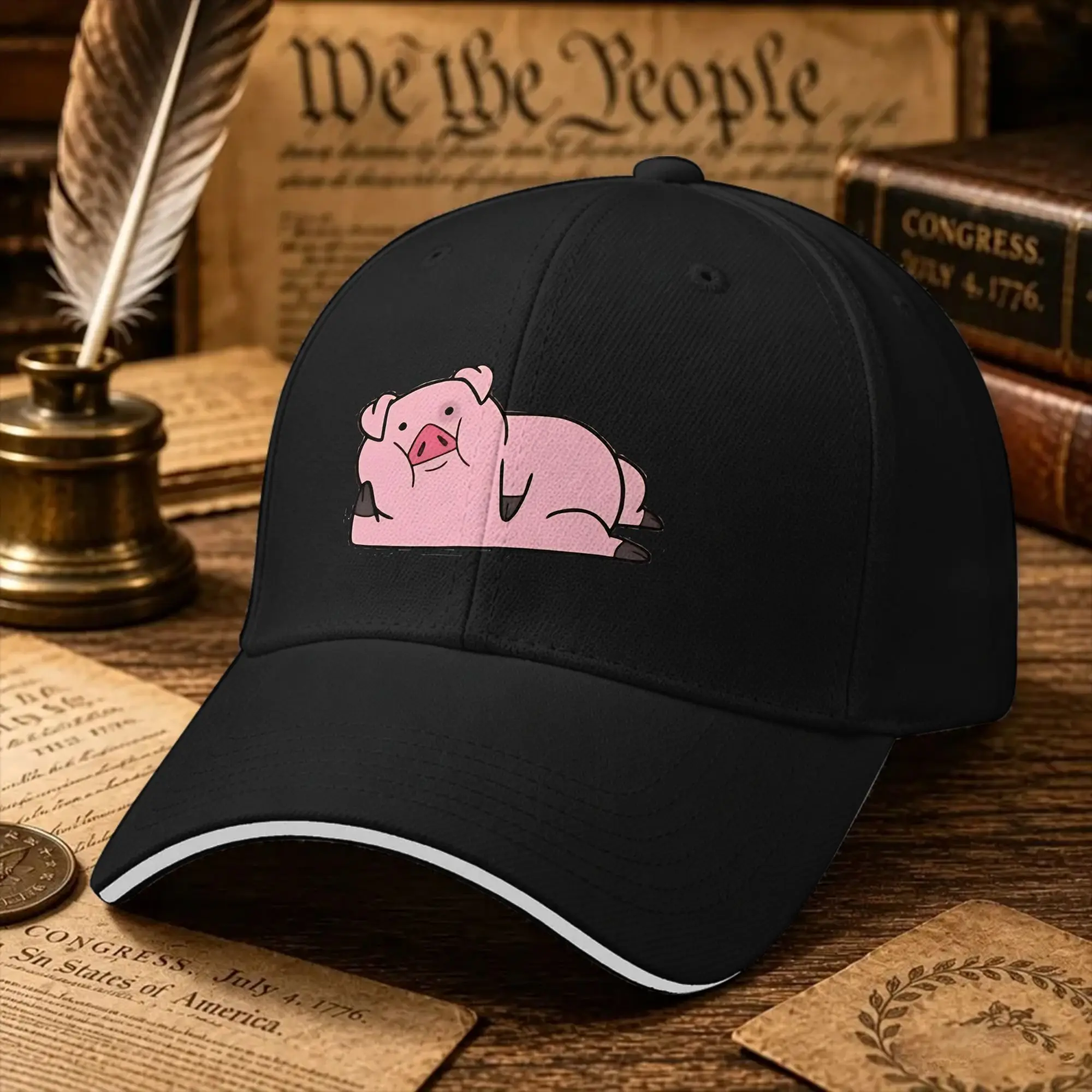 Waddles The Pig  Baseball Cap Gravitys Falls y2k Retro Trucker Hat Summer Female Male Kpop Rock Snapback Cap