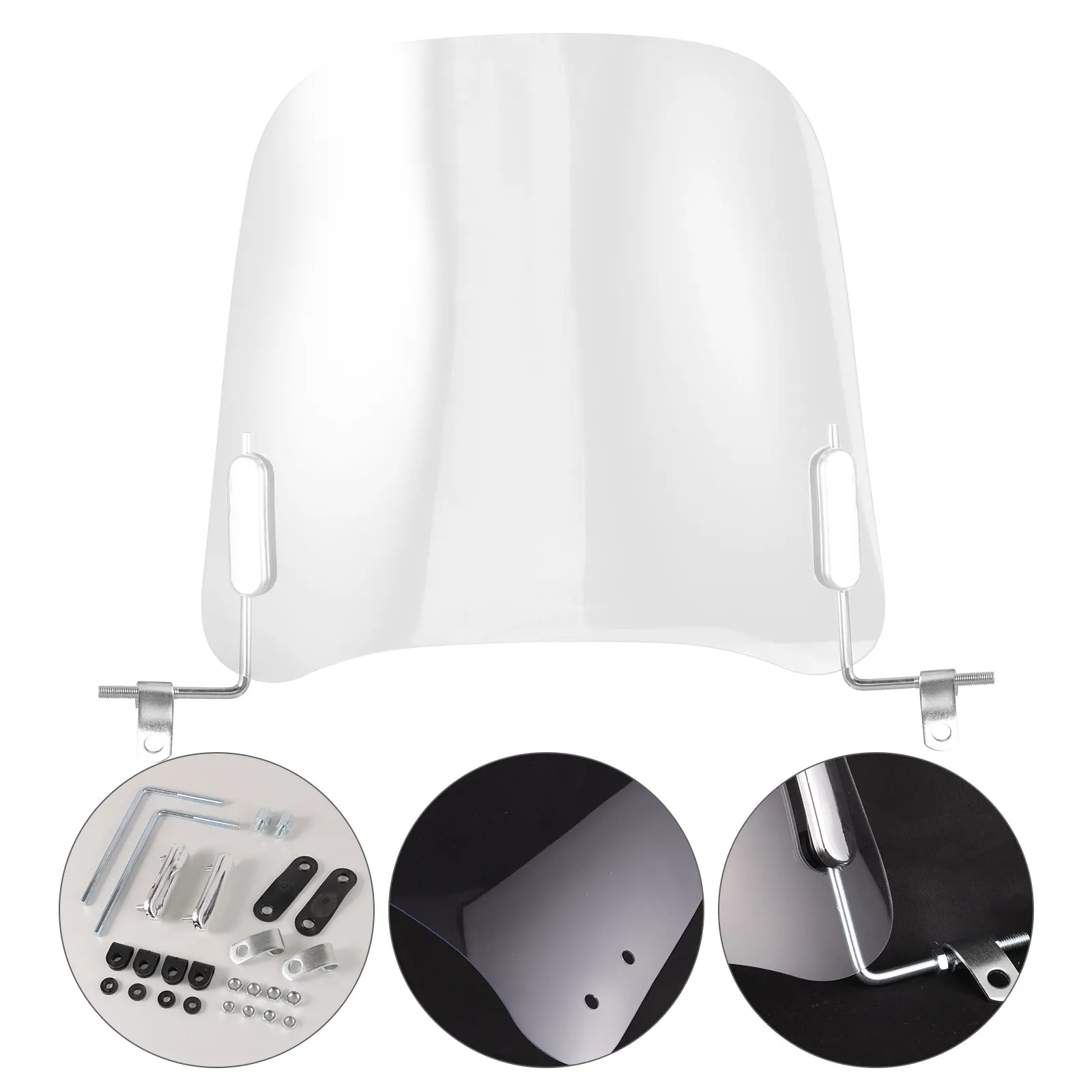 

Electric Scooter Windshield 22mm Thick Transparent Motorcycle Windscreen Universal Front Guard for ATV Durability Widened