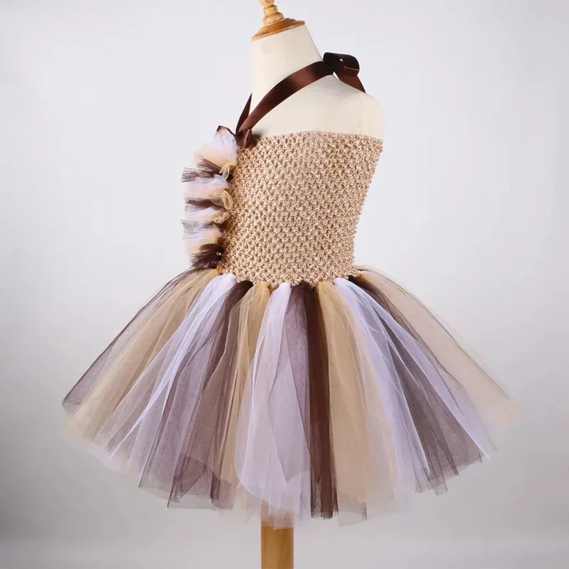 Lion Tutu ชุดสาวสัตว์ฮาโลวีนเครื่องแต่งกายสําหรับเด็กคอสเพลย์ชุดแถบคาดศีรษะเด็กวัยหัดเดินเด็กสาวชุดวันเกิด MN3
