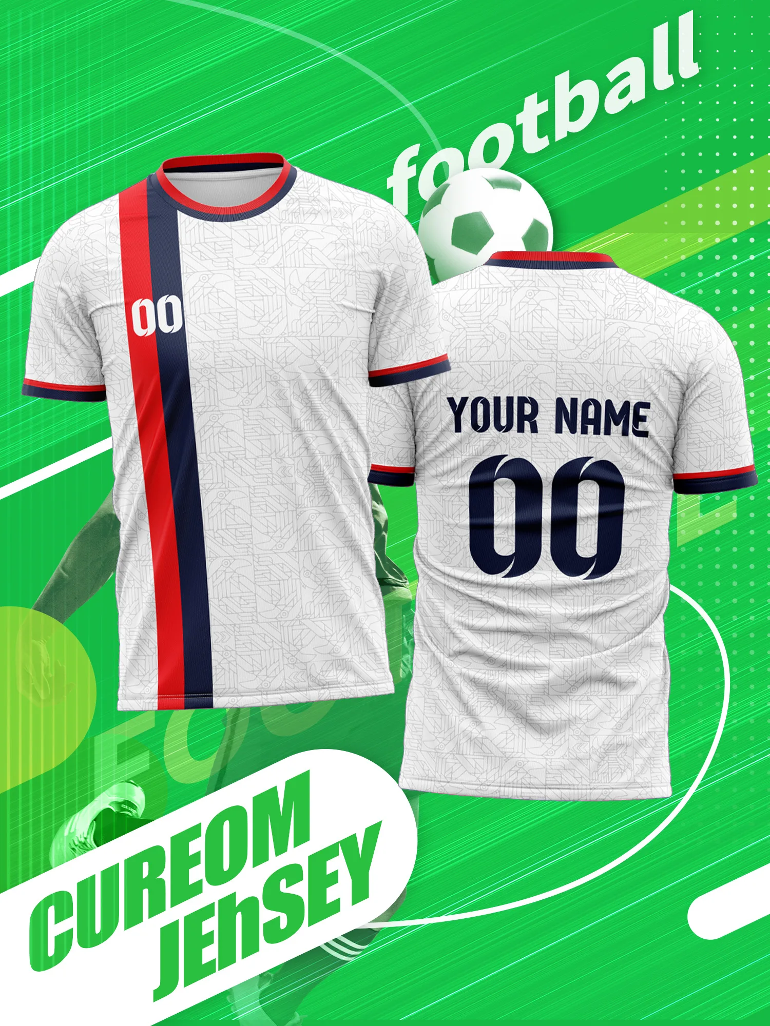 Custom Photo Name Number Soccer Jersey Active Sport Daily Casual Street Style Outfit Wear