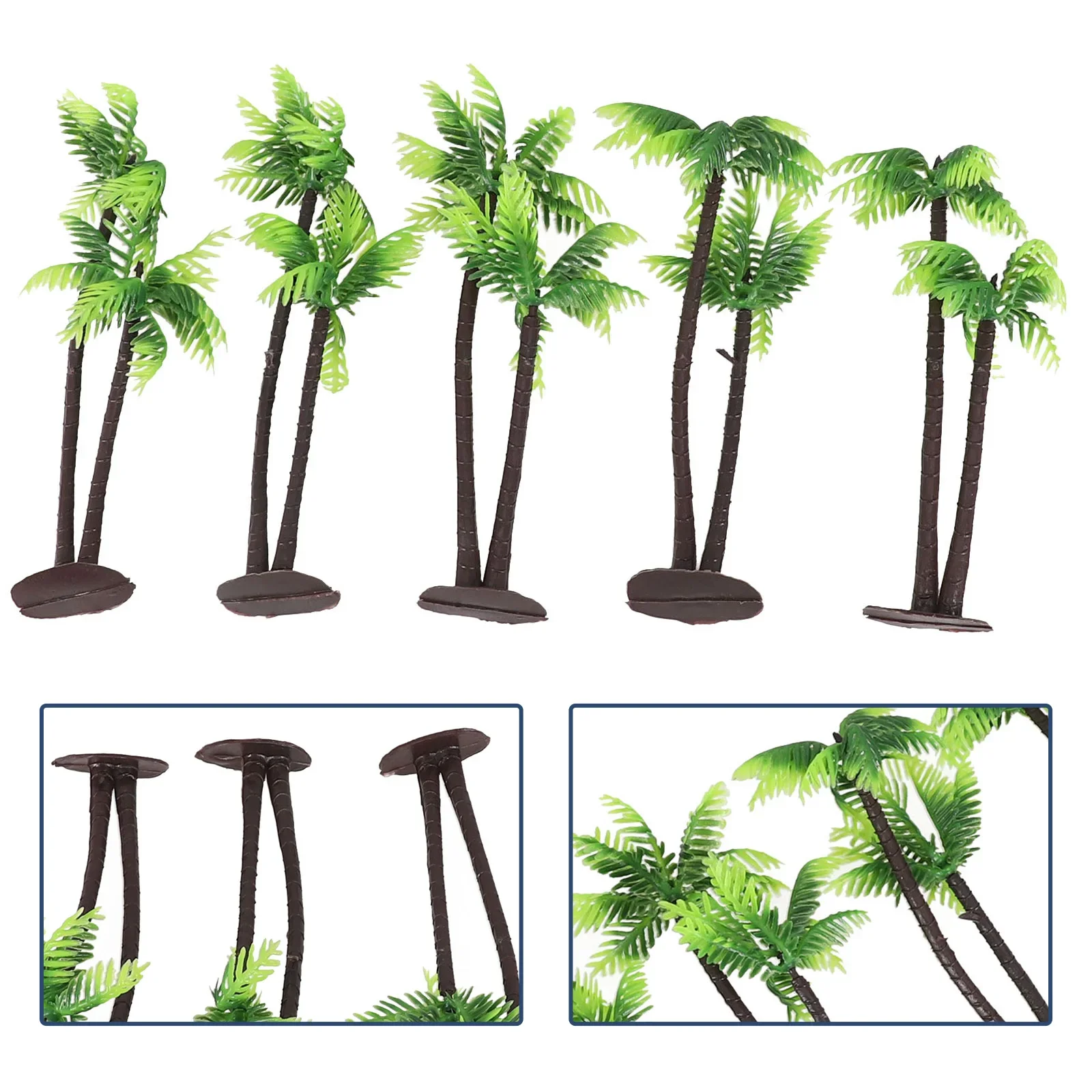 5PCS Mini Plastic Coconut Palm Tree Plants Craft Landscape Aquarium Figurines Miniatures Living Room Study Decor Gifts Crafts