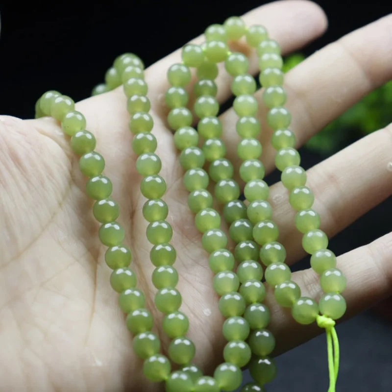 

Hetian Jade Clean Bezurity-Lake Зеленый Прозрачный Материал 108 Шт. Шнур для ожерелья 6 мм