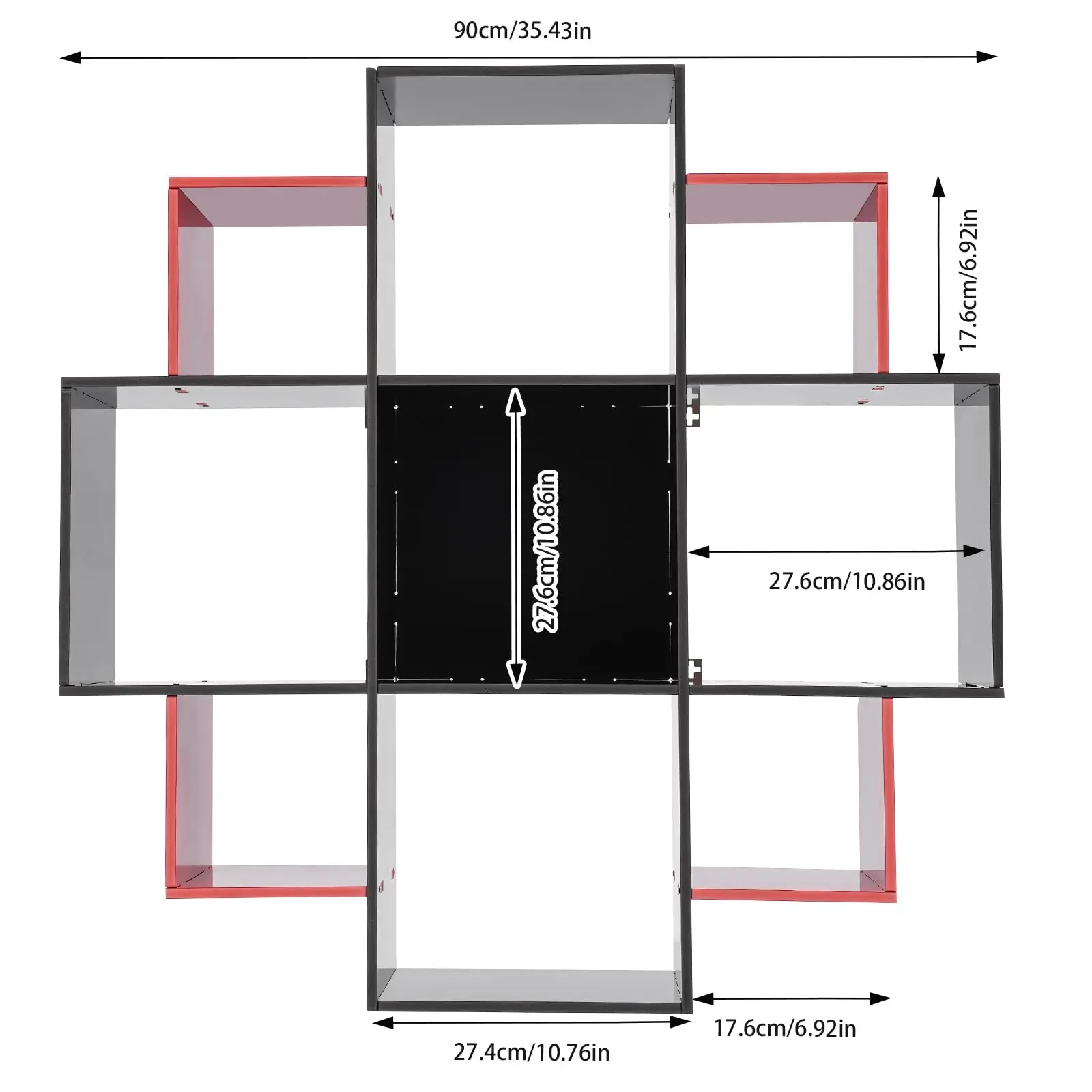 خزانة كتب مثبتة على الحائط، خزانة كتب عائمة حديثة من 3 طبقات مع 9 مقصورات، أرفف مكعبة عائمة، للدراسة، من