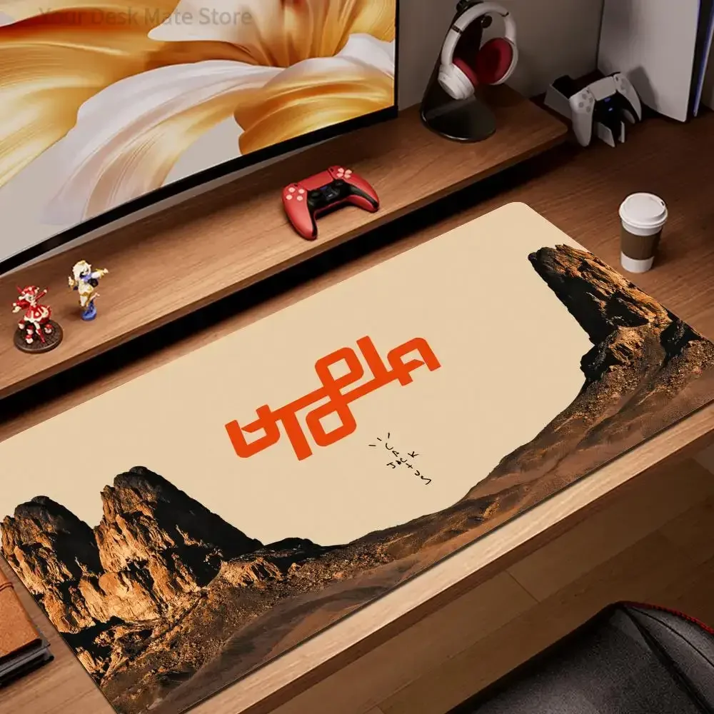 Alfombrilla de ratón grande antideslizante con estampado de desierto Dune Arrakis, bordes cosidos, 1 unidad