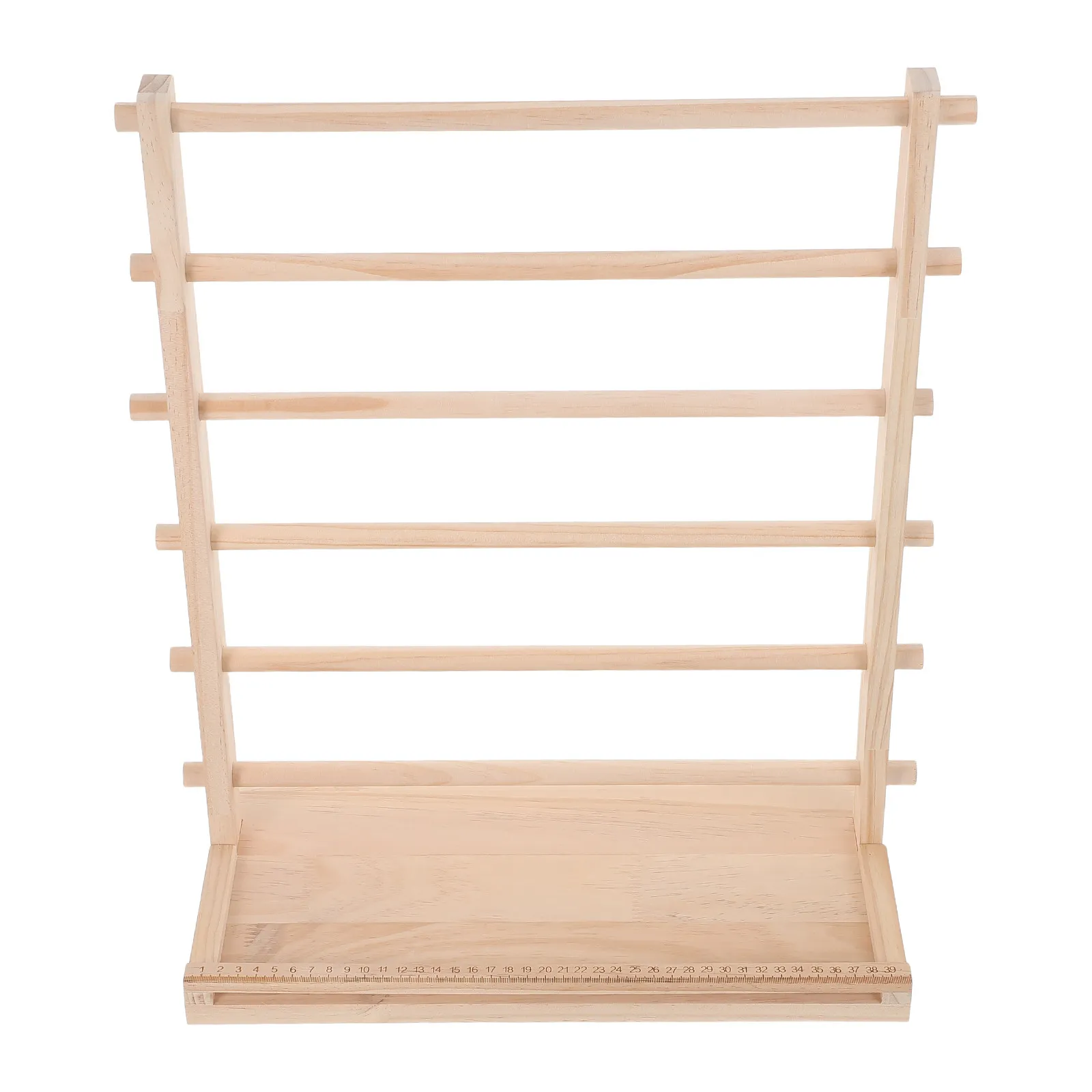 

Wood Ribbon Storage Organizer Stand 6 Tier Wooden Ribbon Rack Flower Sewing Roll Shelf Organizer