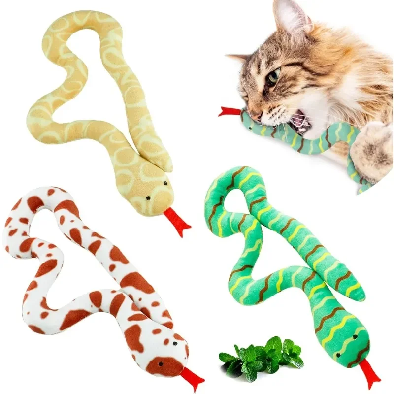 Cat Catnip Toy Interactive Toy Plush Cat Gluttonous Snake Bite-Resistant Molar Interactive Toy Gift For Cat Pet Accessories