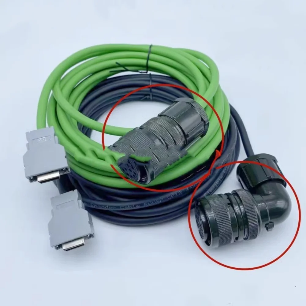 A06B-6078-K815 スピンドルエンコーダ信号フィードバックケーブル 黒 曲線ヘッド 2M