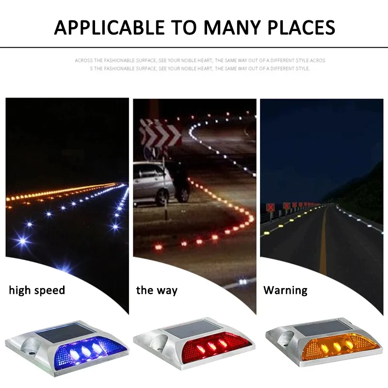 Popular Square High Brightness Ip68 Flashing or Always-on Traffic Marker Light Reflective Aluminum Led Cat Eye Solar Road Stud