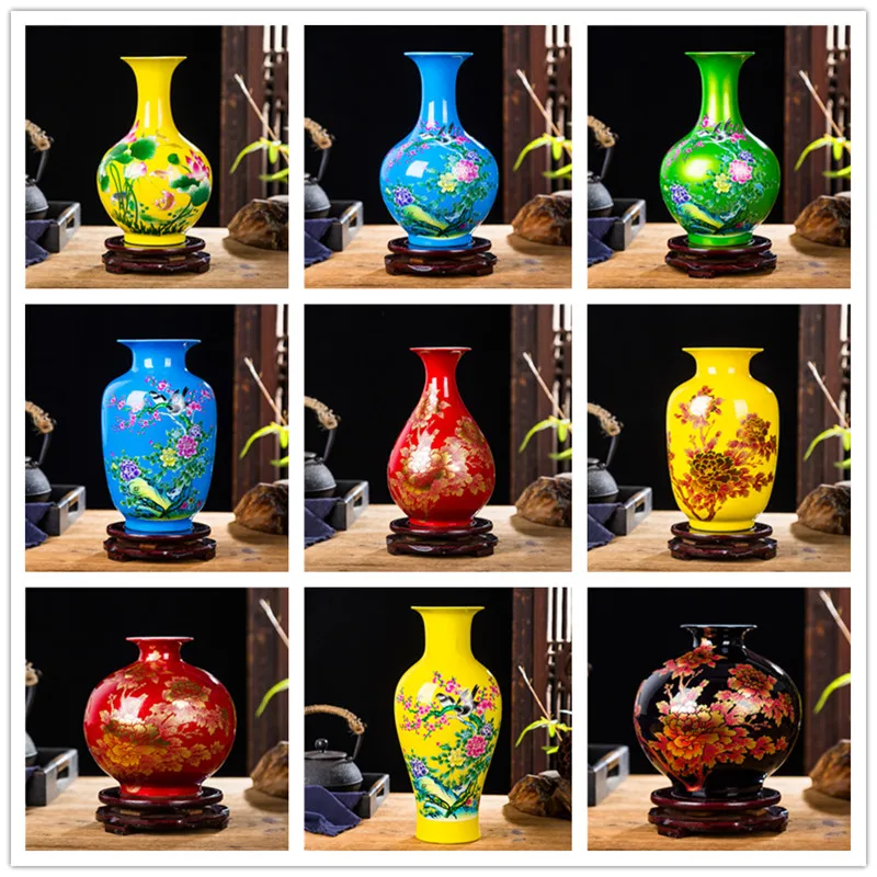 Chinese Style ceramics Vase Jingdezhen Black Porcelain Crystal Glaze Flower Vase Home decoration accessories Handmade Vases - view 4