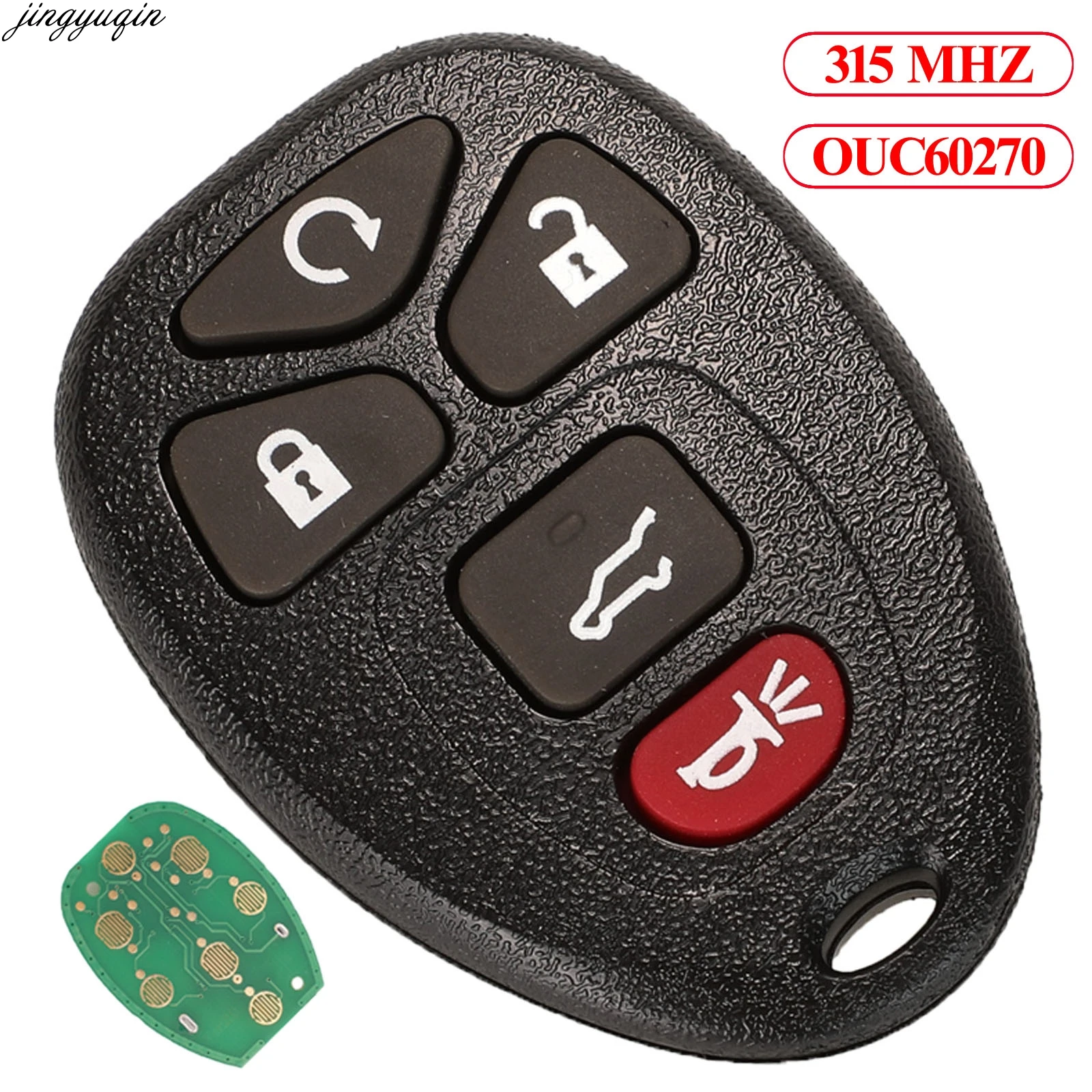 

Jingyuqin 5pcs Remote Control Car Key 315Mhz OUC60270/OUC60221 For GMC Saturn Buick Chevrolet Cadillac 3/4/5/6 Buttons