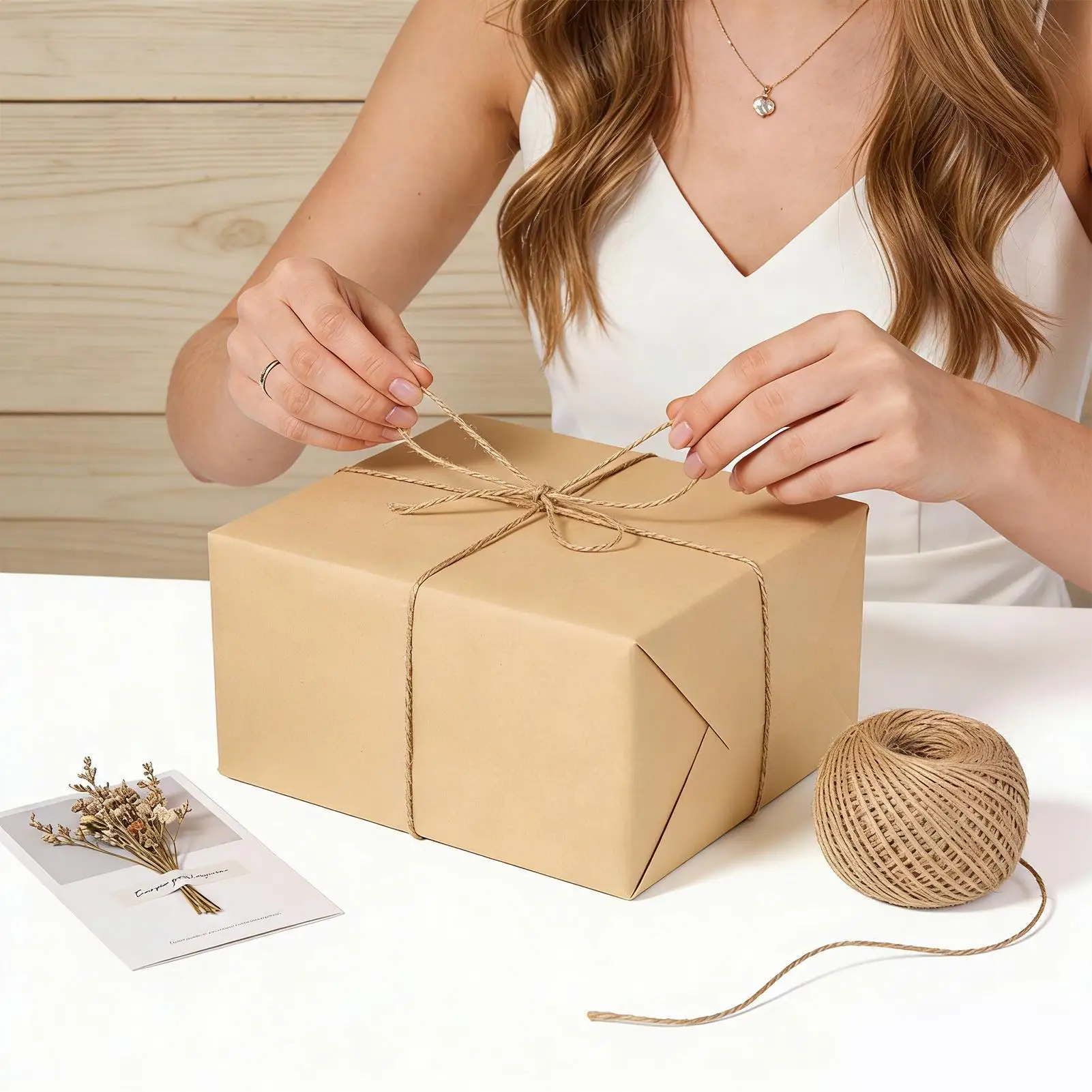 Jute String 50m Bouquet Making Twine Wrapping Packing Jute Strings For DIY Crafters Gardeners Farmers Wedding Planners Favor