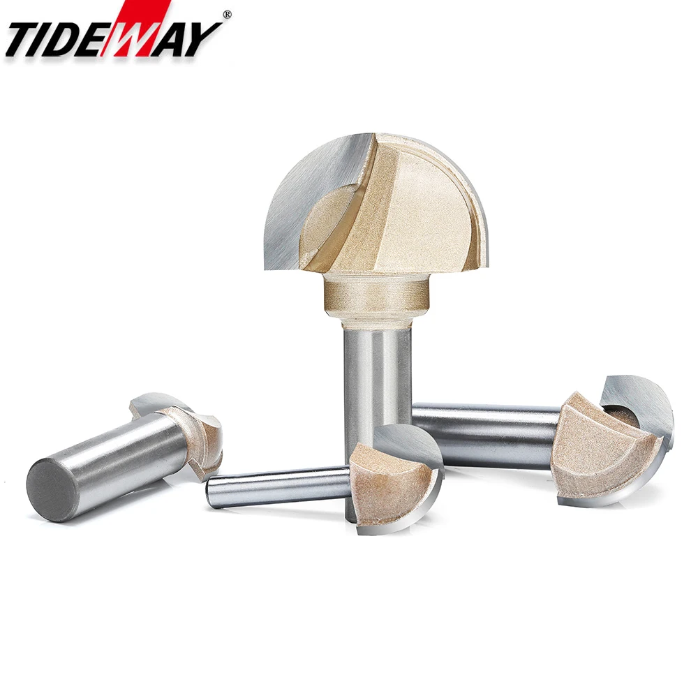 Woodworking Core Box Round Cove Nose Bit Tungsten Carbide CNC  Groove Tools 1/2 1/4 Shank  Router Bits for Wood Milling Cutter