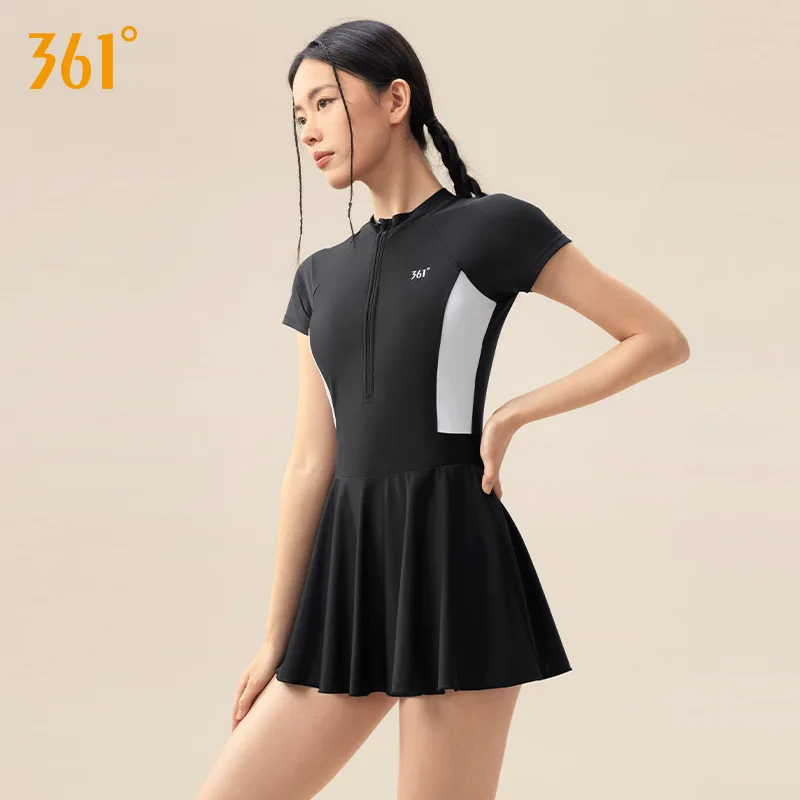 

Women One Piece Front Zipper Outdoor Water Sports Beach Surfing Swim Skirts Female Quick-Dry Bathing Push Up Athletic SwimWear