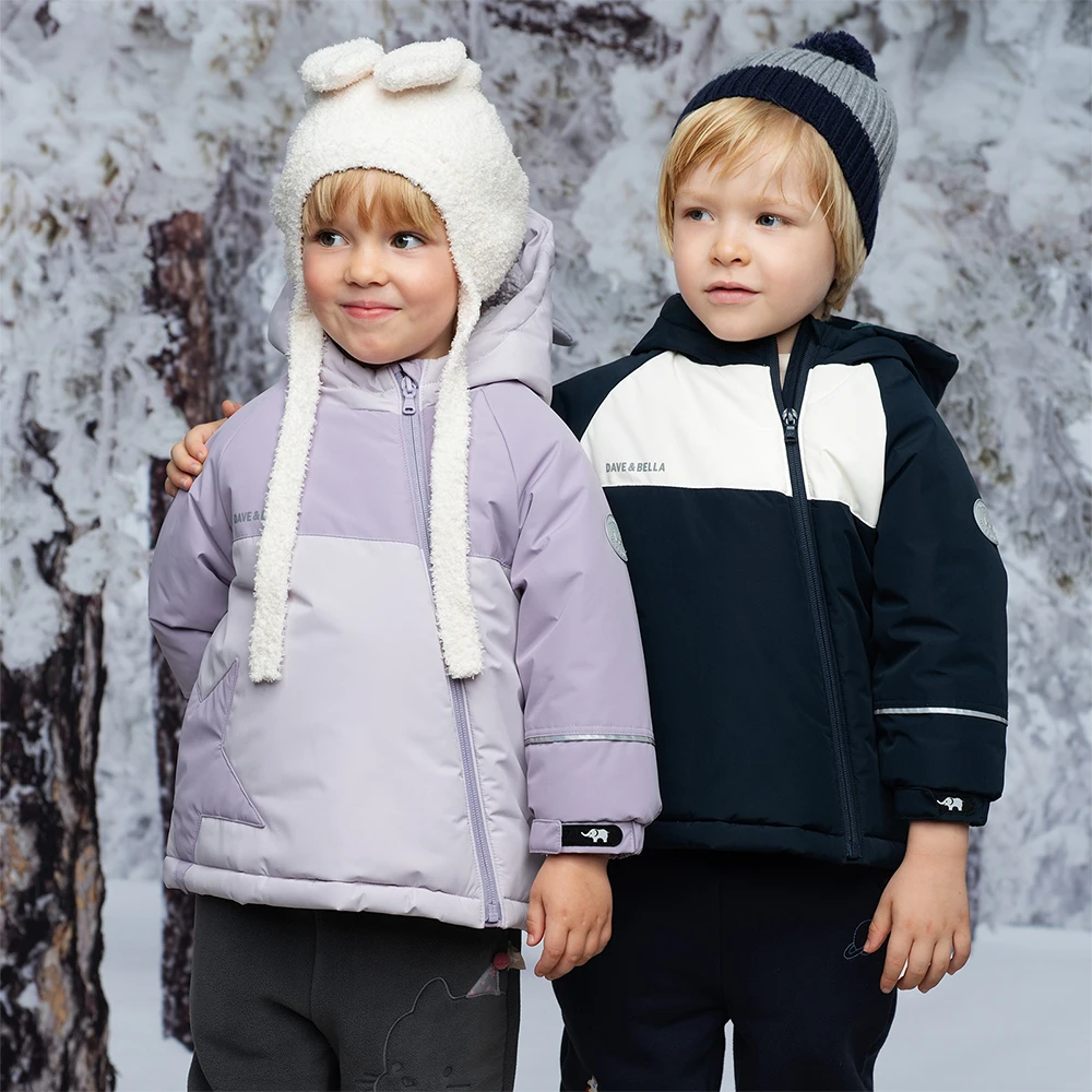 Dave Bella Boys Girls Winter Autumn Warm Jacket Children Waterproof Hoodie Polar Fleece Outerwear Kids Clothing DB4242808