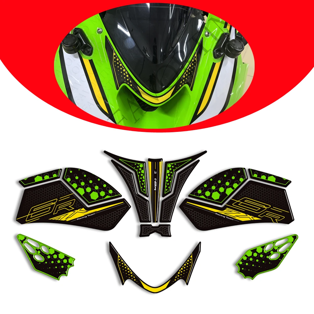 

Новинка для kawasaki Ninja ZX-6R ZX6R, накладка на бак, защита для газового топлива, мазута, передний обтекатель, крыло, 3D наклейки, наклейки 2024, 2025 2026