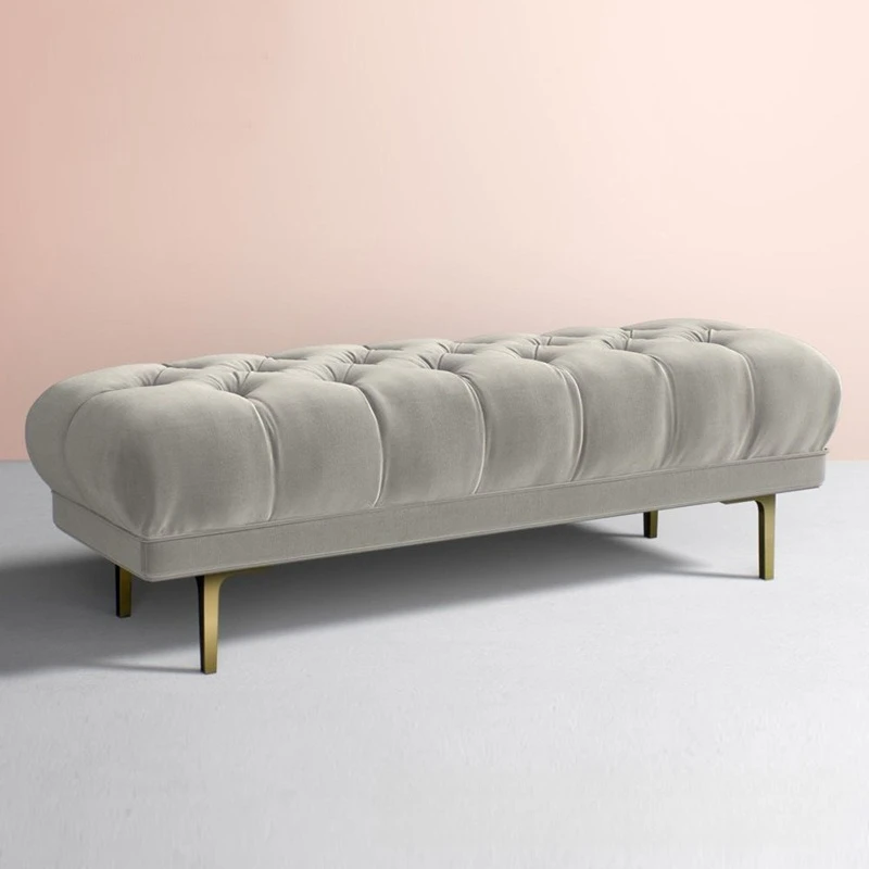 

Sail stool bedroom American shoe changing stool cloakroom long strip cloakroom Nordic bed couch velvet cloth light luxury sofa s