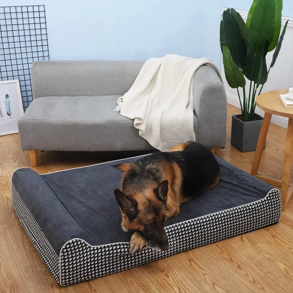 Dog Bed, Pillow & Durable Water Proof Liner, Removable Washable Cover, Smart Design, Orthopedic Memory Foam Extra Large Dog Bed