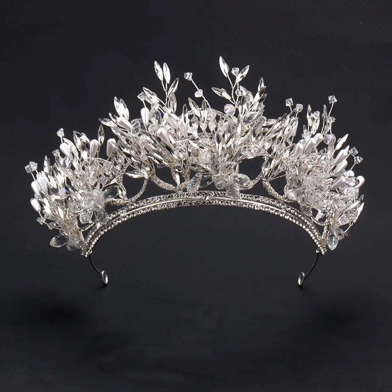 2023 New Handmade Glass Luxury Wedding Dress Crown Bridal Party Jewelry Travel Fashion Hair Style Accessories