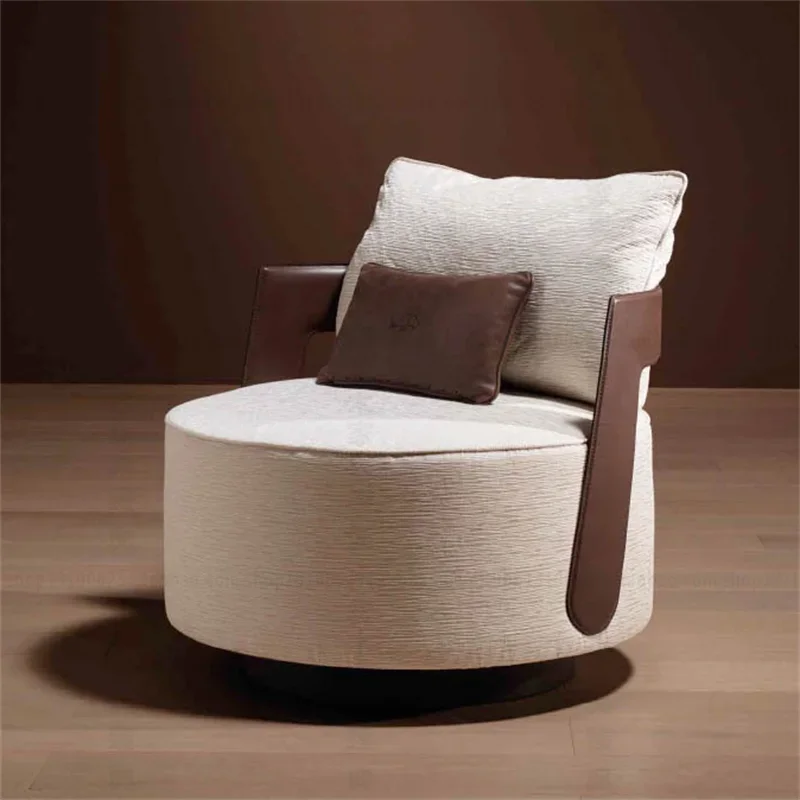 

Italian designer single sofa Light luxury, modern minimalist bedroom, swivel small sofa, balcony lounge chair