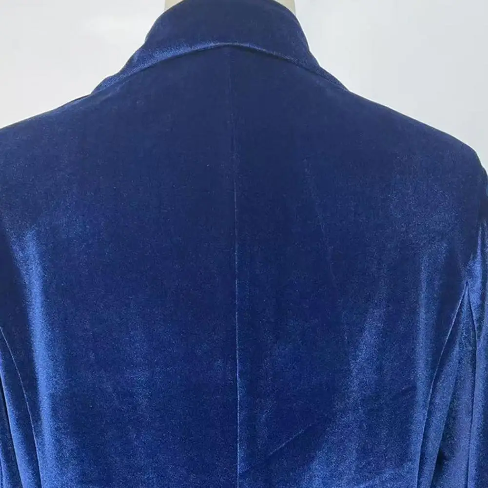 

Autumn New Black Velvet Women's Blazer Fashion Long Sleeve Single Button Casual Loose Temperament Suit Top Female Outerwear