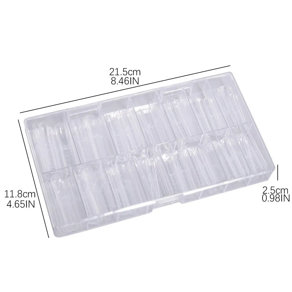 150Pcs Transparent False Nail Full Cover 15 Sizes Artificial Nails Tips Quick Building Smart French Line Dual Nail Form