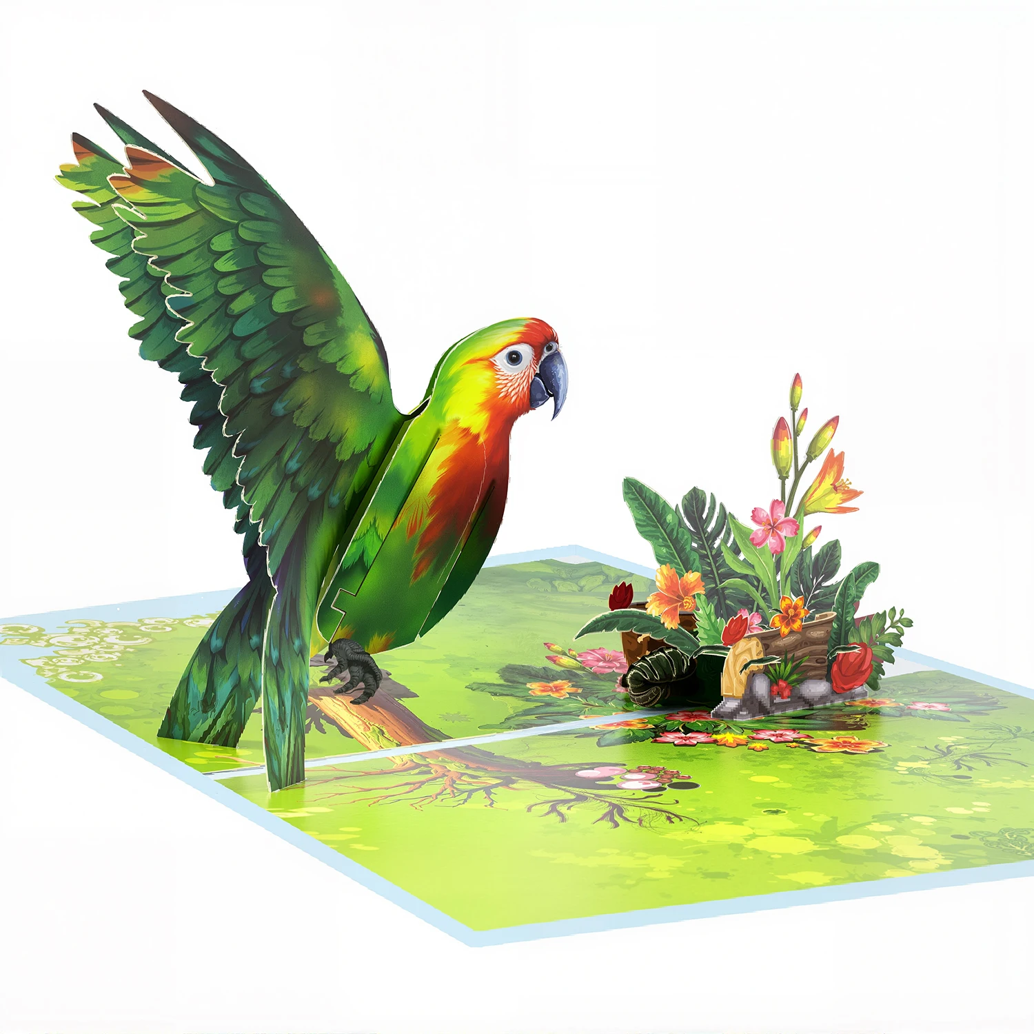 Handgefertigte 3DP-up-Karte |   Aufwendige Papercut-Blumen- und Vogelskulptur zum Geburtstag, Muttertag, Lehrertag und allen Feiern