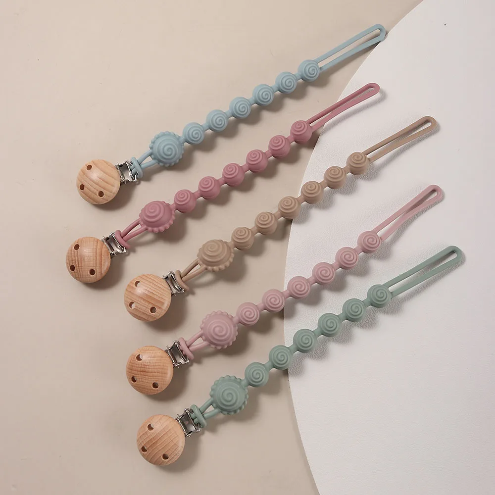 Silicone Pacifier Clip Baby Cartoon Circle Cute Pacifier Chain for Newborn Teething Soother Dummy Clips Beaded