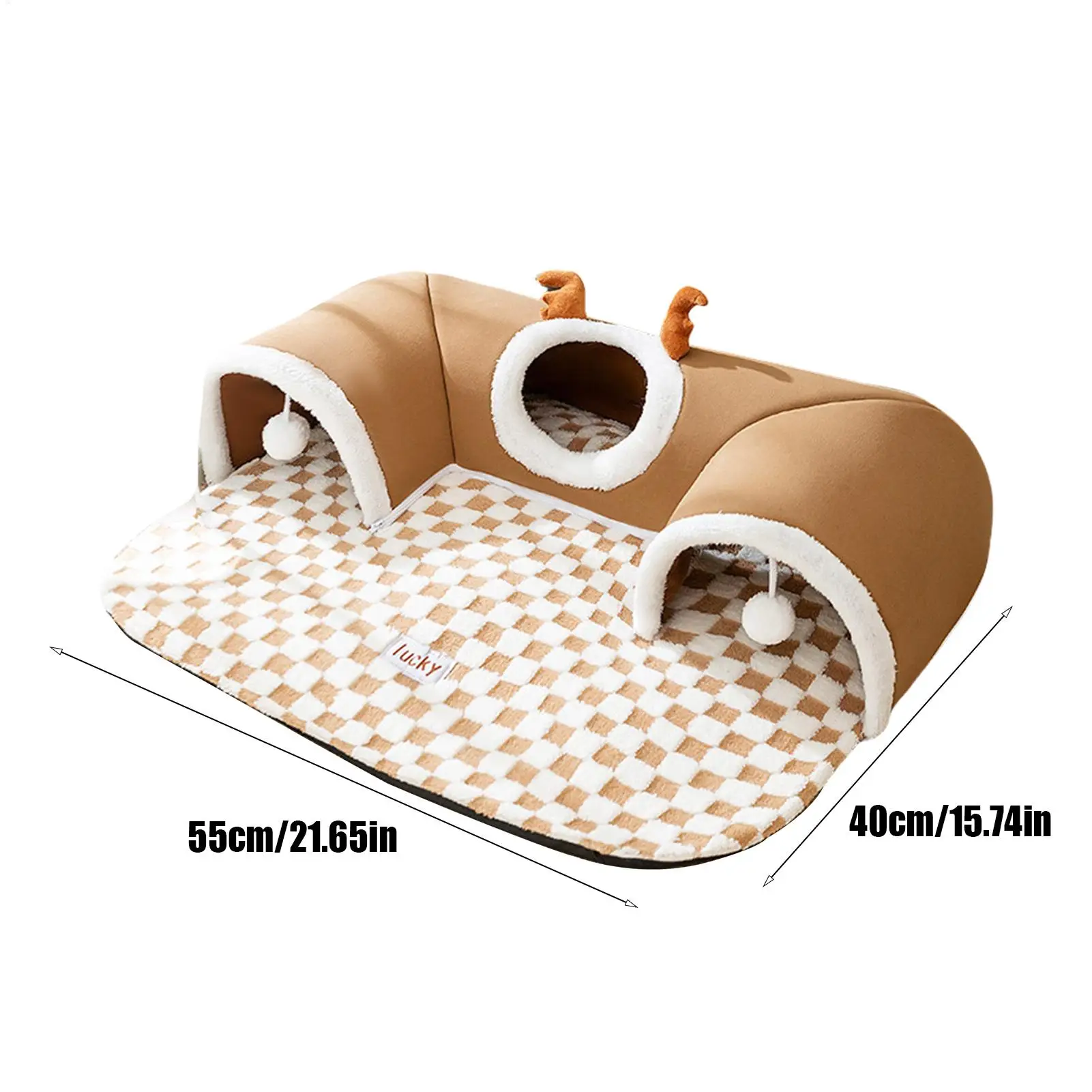 Cat Bed Tunnel Cat Play Tunnel Warm Shelter Tent House Toys for Dog Pet Animal Indoor Outdoor Wall-Corner Games Outside - view 2