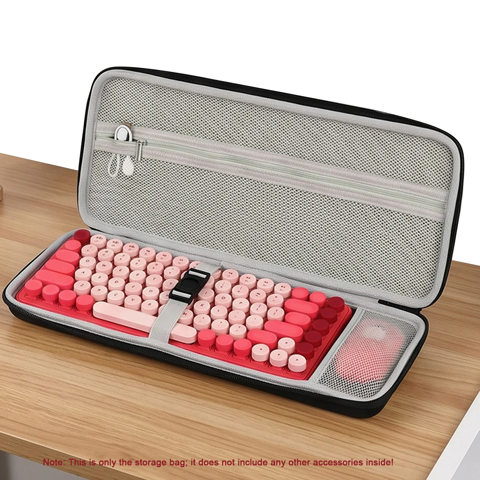 For Logitech Pop Keys Mechanical Keyboard Storage Box with Fixed Strap Keyboards & Mouse Combo Bag Anti-Scratch for Outdoor Trip