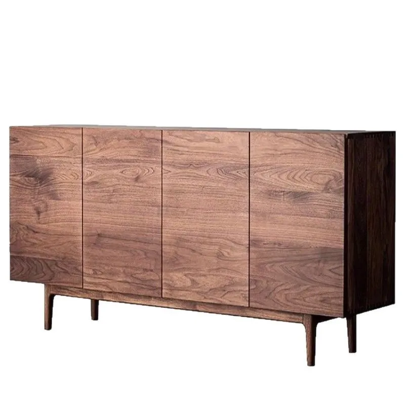 

Nordic black walnut solid wood three bucket simple Japanese living room entrance modern bedroom storage dining side