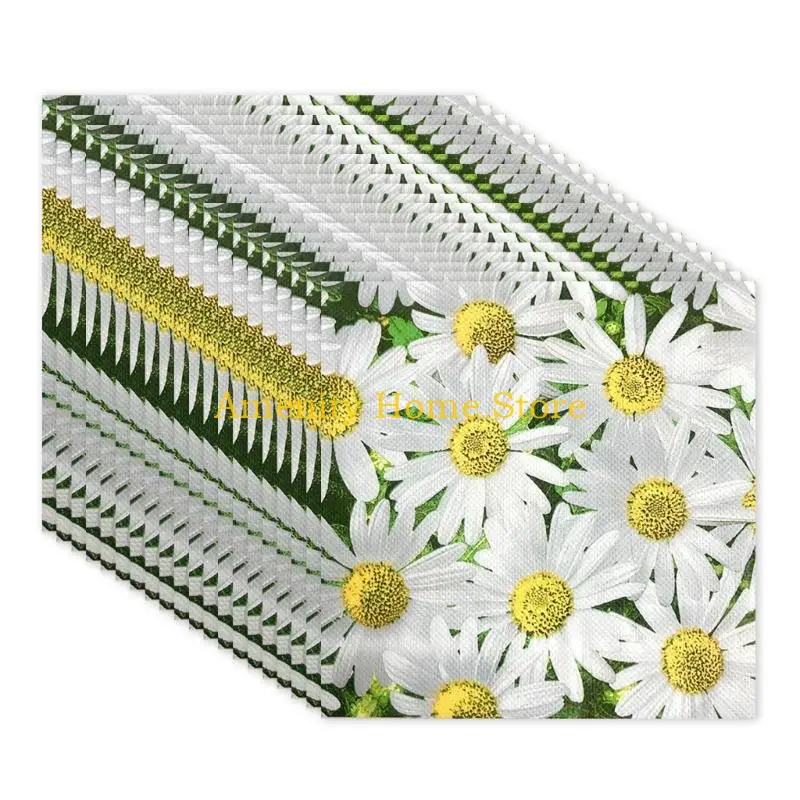F26C Vintages Style Green Disposable Napkins 20Pack Nature Inspireds Tableware for Reception and Ceremony Decoration