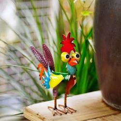 Courtyard Indoor Desktop Color Three-Dimensional Cockerel Animal Decoration Gardening Ornaments Creative Iron Crafts