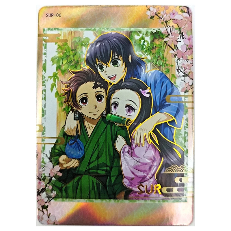 Anime Demon Slayer Rare SMR Game Collectible Cards Mitsuri Muichirou Nezuko Inosuke Kanzaki Aoi Toys for boys Birthday Present