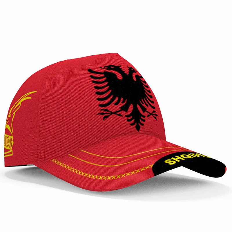 

Albania Eagle Youth Student Free Custom Name Number Print Photo National Flag White Red Blue Black Hat Casual Baseball Cap