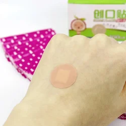 100 Pcs/box Waterproof Breathable Round Band Aids Adhesive Patch Bandages First Aid Kit Cute Bandaids for Children Wound Care